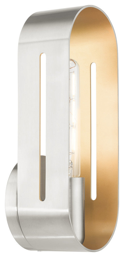 Brushed Nickel Industrial, Mid Century Modern, Urban, Single Sconce