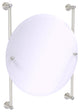 Carolina Crystal Round Frameless Rail Mounted Mirror, Satin Nickel