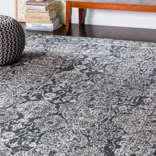 Surya Soleil SOI-2313 5'3"x7'3" Rug, Black/Medium Gray/Light Gray/White