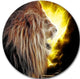 Lion With Fire, Animal Digital Art Round Wall Art, 36"