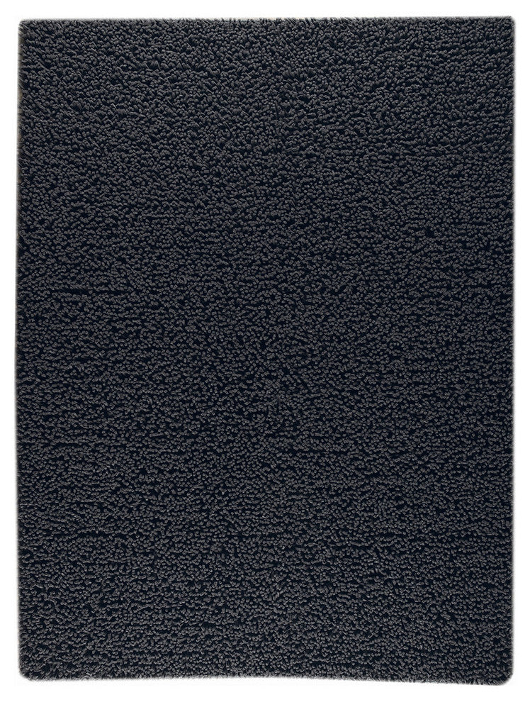 Hand Woven Charcoal New Zealand Wool Area Rug, 6''6"RND