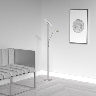 Mother & Son Floor Lamp, Satin Nickel Finish