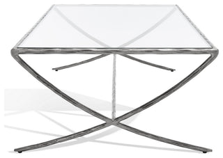 Safavieh Couture Debbie Rectangle Metal Coffee Table, Silver