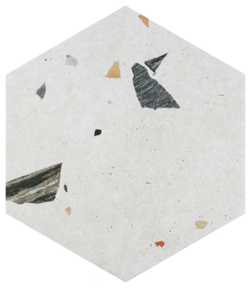 Sonar Hex White Porcelain Floor and Wall Tile