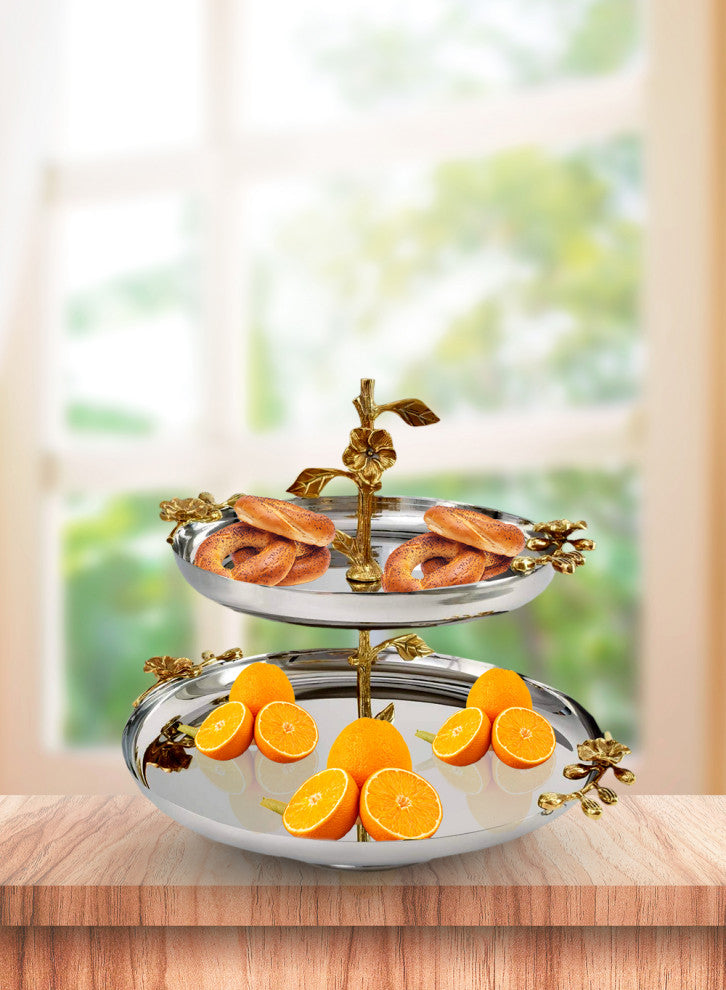Orchid Stem Double Tier Etagere