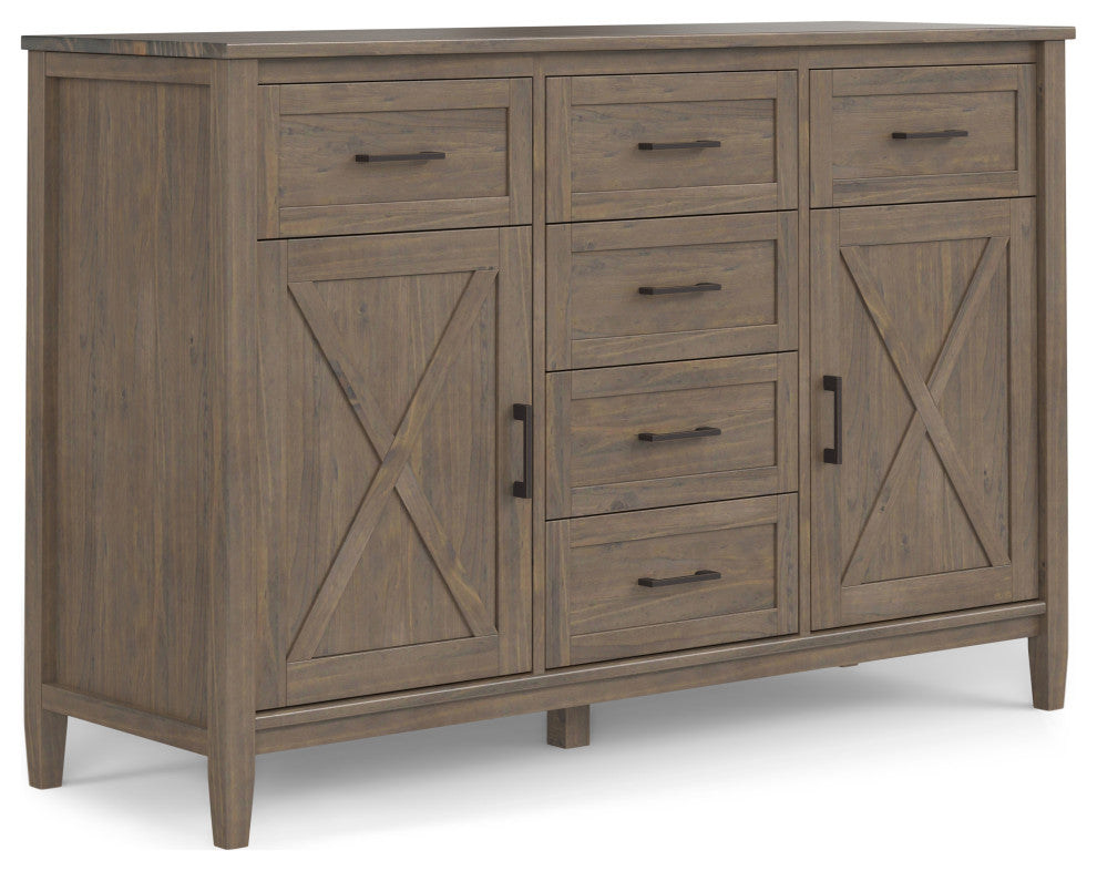 Ela Solid Wood Sideboard, Smoky Brown