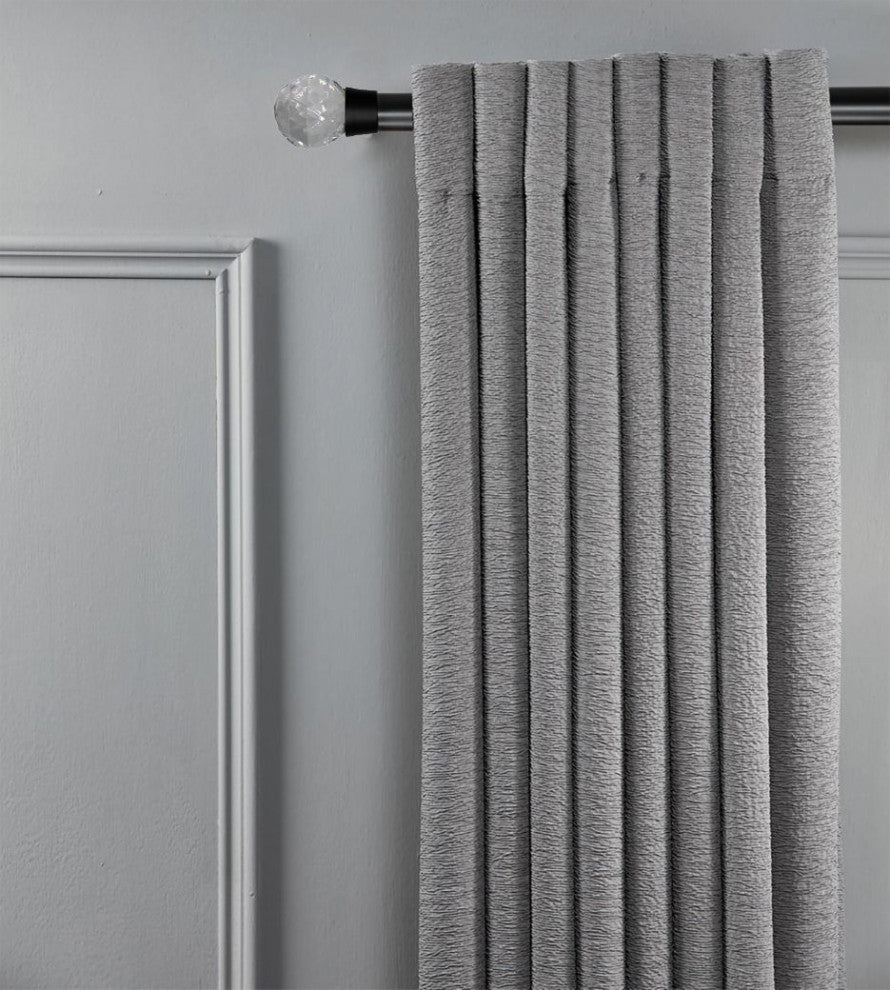 Linen Avenue Cut Acrylic Single Curtain Rod Set,28 to 48-Inch,Matte Black