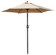 8' Outdoor Patio Steel Market Umbrella With Push Button Tilt and Crank, Khaki