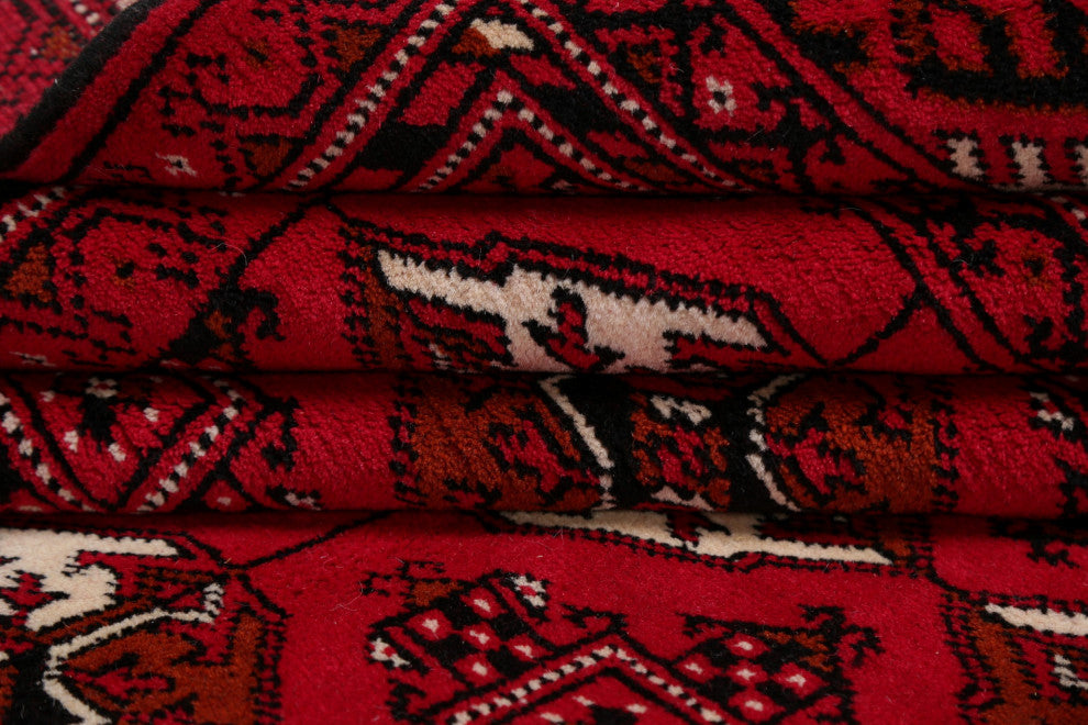 Balouch Oriental Persian Traditional Hand-Knotted Area Rug, Red, 9'4"x6'8