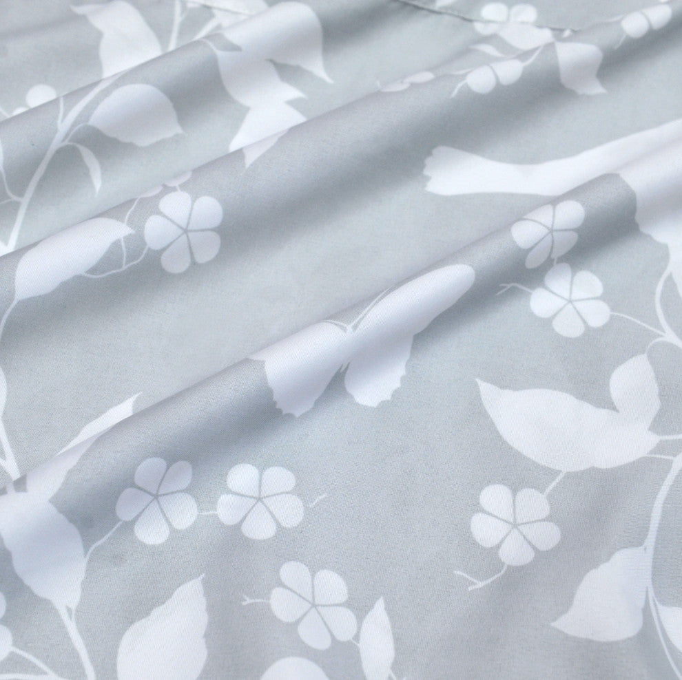 Birdsong 2 Piece Valance Set, Gray, 60"x18"