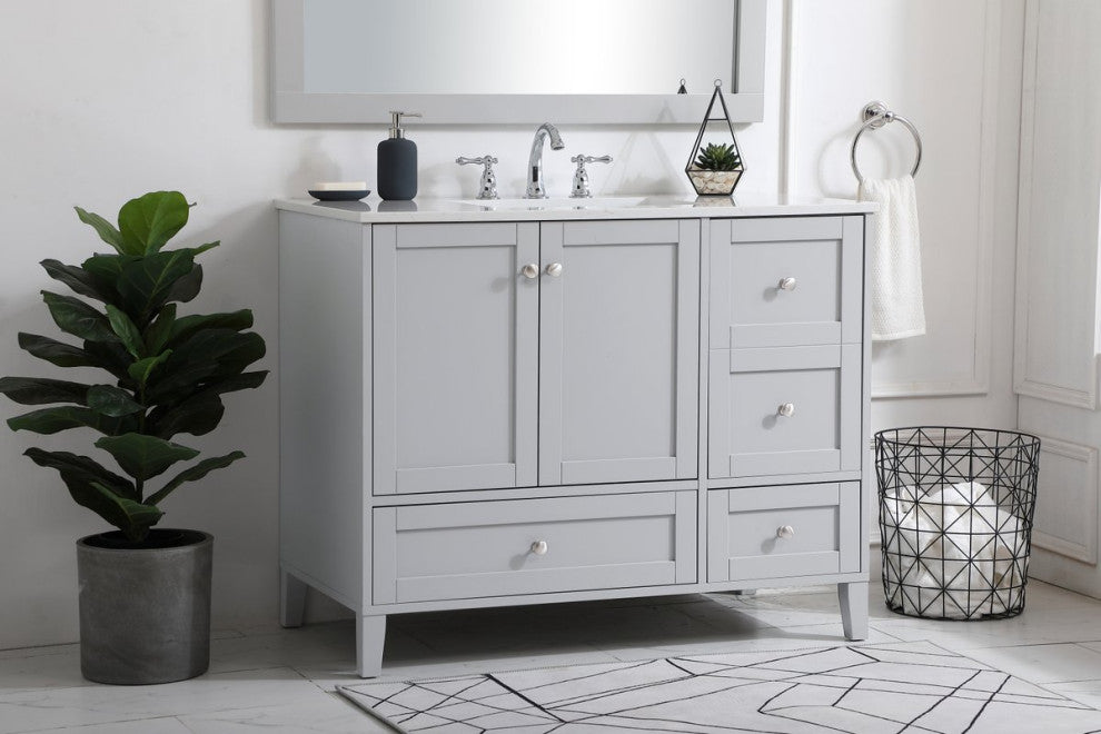 22" Traditional Grey-Light Bathroom Vanity