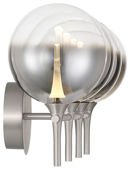 Iissa, Vanity, 4Lt, Satin Nickel, Smoked Glass