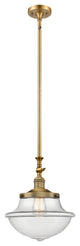 Large Oxford 1-Light Mini Pendant, Brushed Brass, Clear