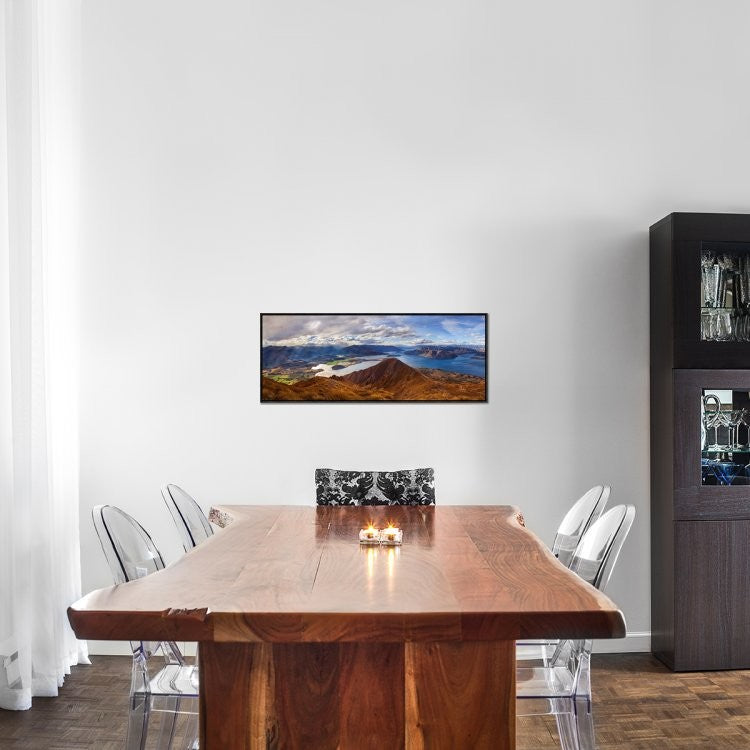 "RoyS Peak" Framed Canvas Giclee by Yan Zhang, 37x15"