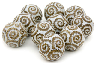 3" Golden Spirals Porcelain Ball Set