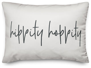 Gray Script Hippity Hoppity 14x20 Lumbar Pillow