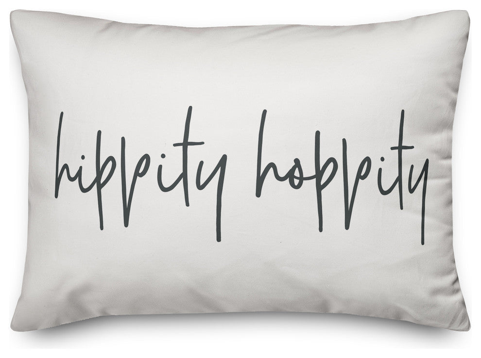 Gray Script Hippity Hoppity 14x20 Lumbar Pillow