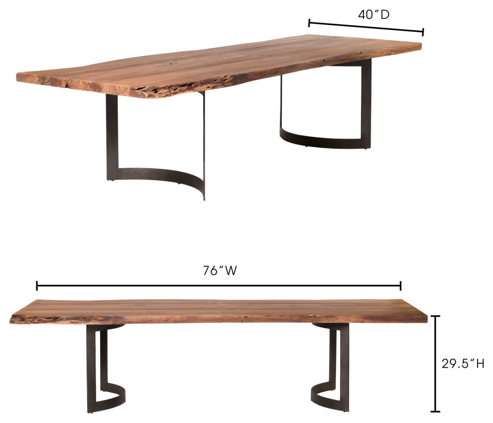 Bent Dining Table Extra Small Smoked
