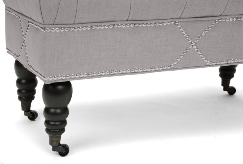 Hildebrand Linen Tufted Bench, Beige