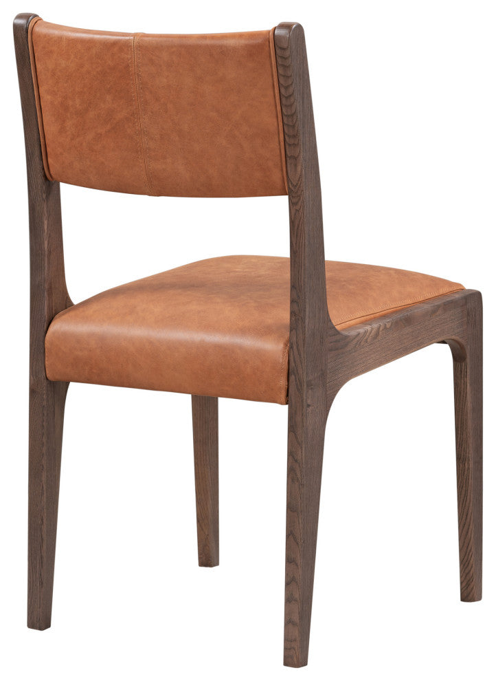 Kosas Home Wayne Top Grain Leather Autumn Brown Dining Chair