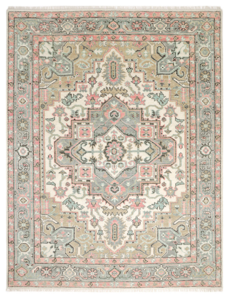 Miranda Handmade Area Rug Ivory, 5' 0" x 8' 0"