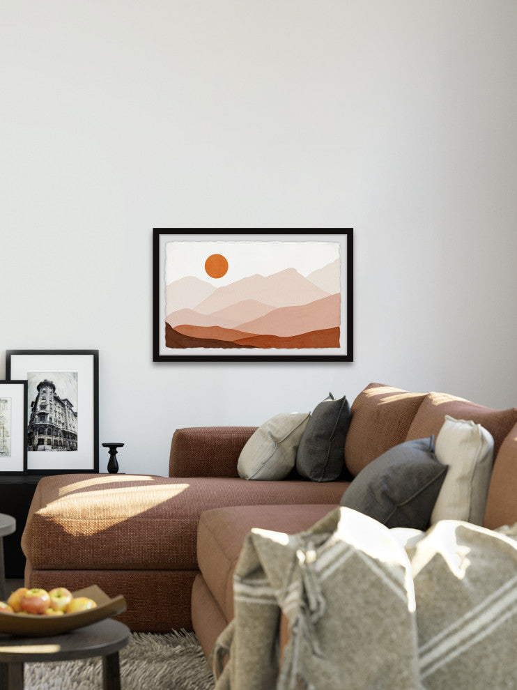 "Connected Mountains" Framed Painting Print, 18x12