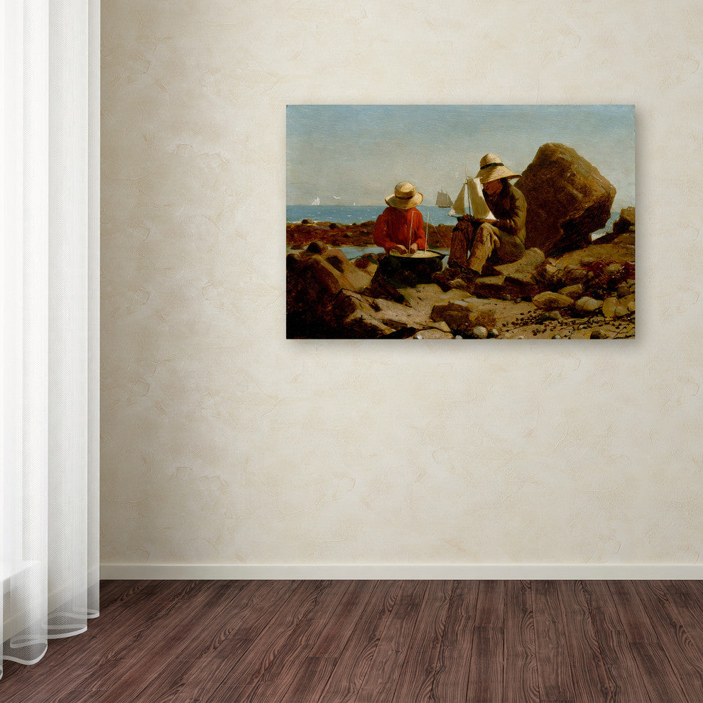 Homer 'The Boat Builders' Canvas Art, 47 x 30
