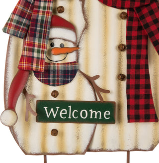 29.92"H Metal Christmas Snowman Decor