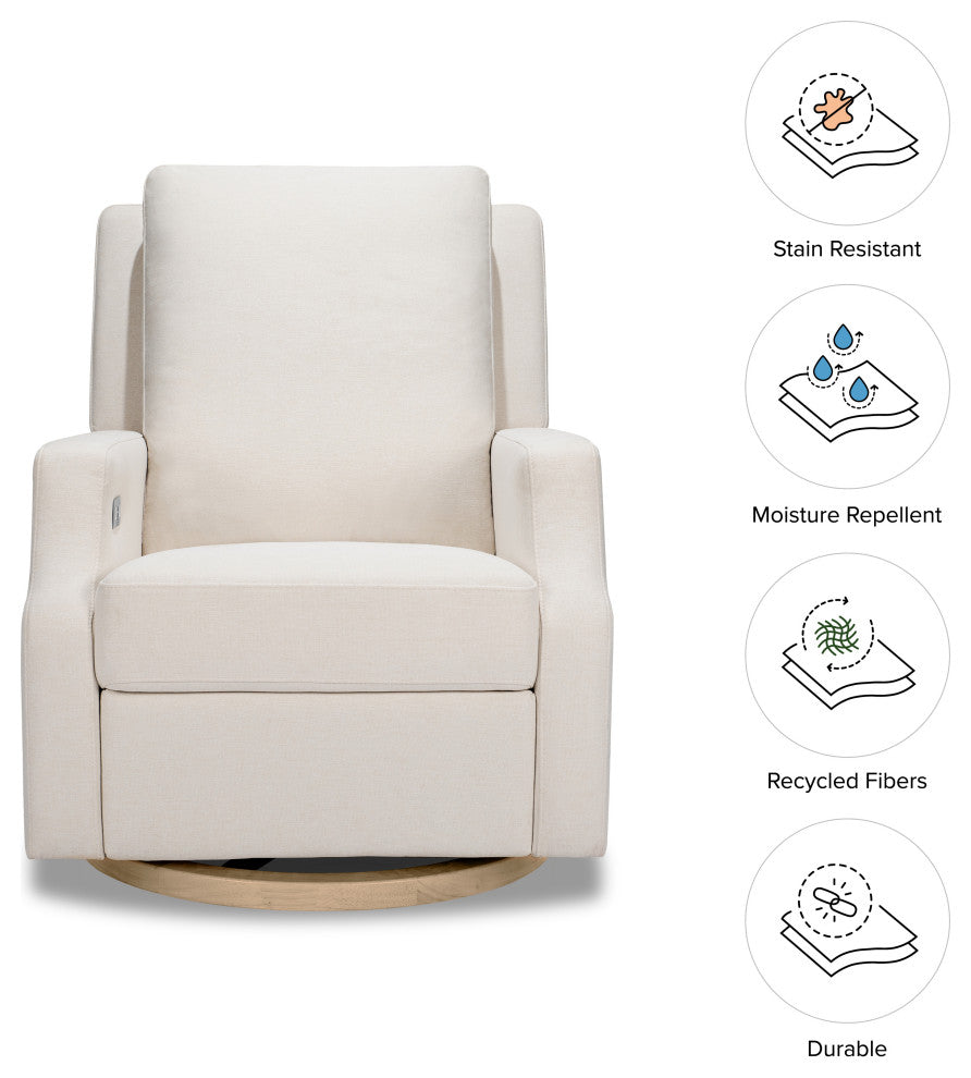 Crewe Electronic Recliner and Swivel Glider, Performance Cream Eco-Weave