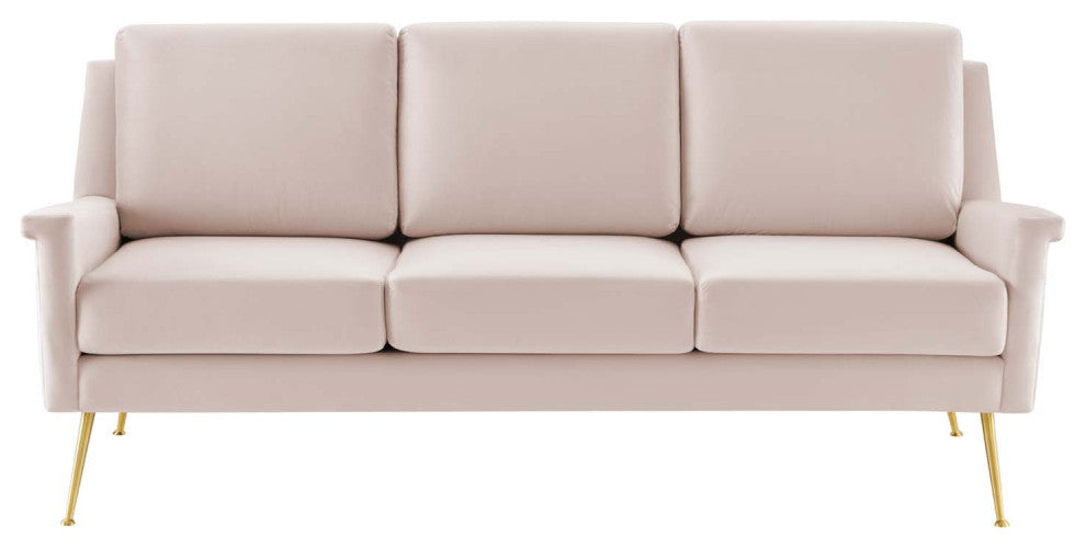 Chesapeake Performance Velvet Sofa-Gold Pink