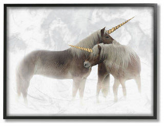 Mystic Brown Unicorn Fantasy Majestic Clouds Gold ,1pc, each 16 x 20