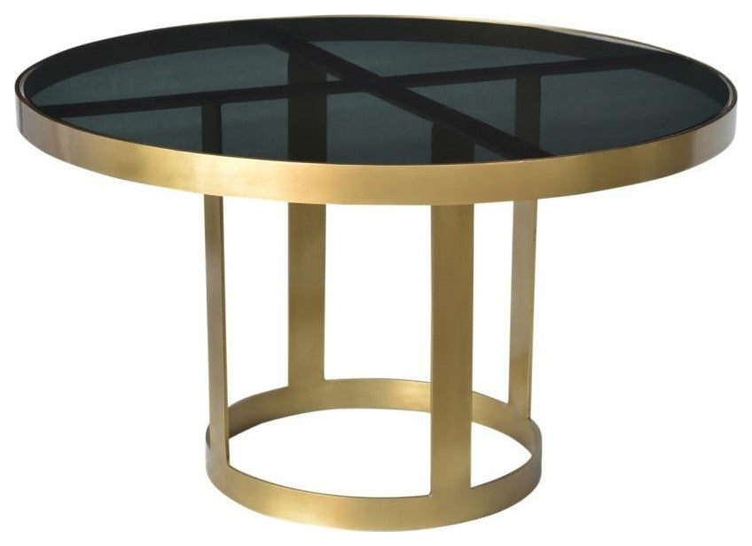 Round Black and Gold Modern Coffee Table