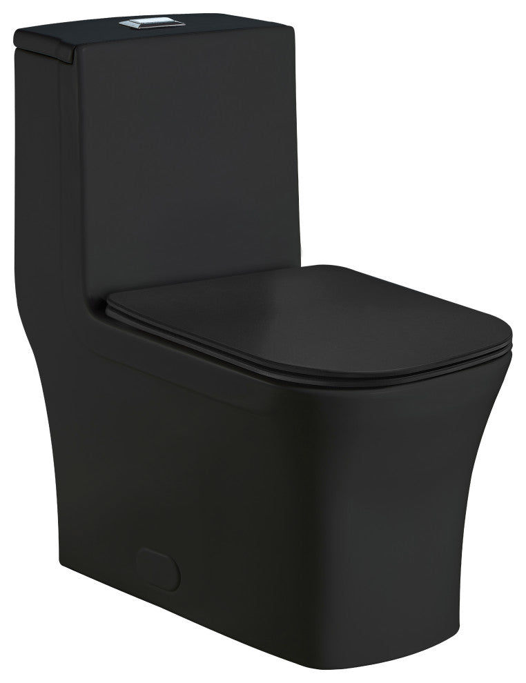 Fine Fixtures Dual-Flush Elongated One-Piece Toilet with High Efficiency Flush