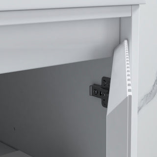 Flutie 48" Bathroom Vanity Set, White, Double Resin White Sink