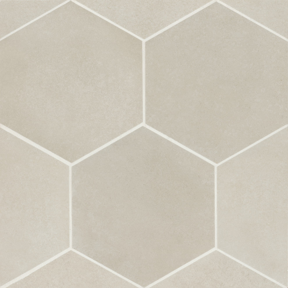 Makoto 10"x10" Hexagon Porcelain Tile (18pc - 10.76sqft), Kumo Gray
