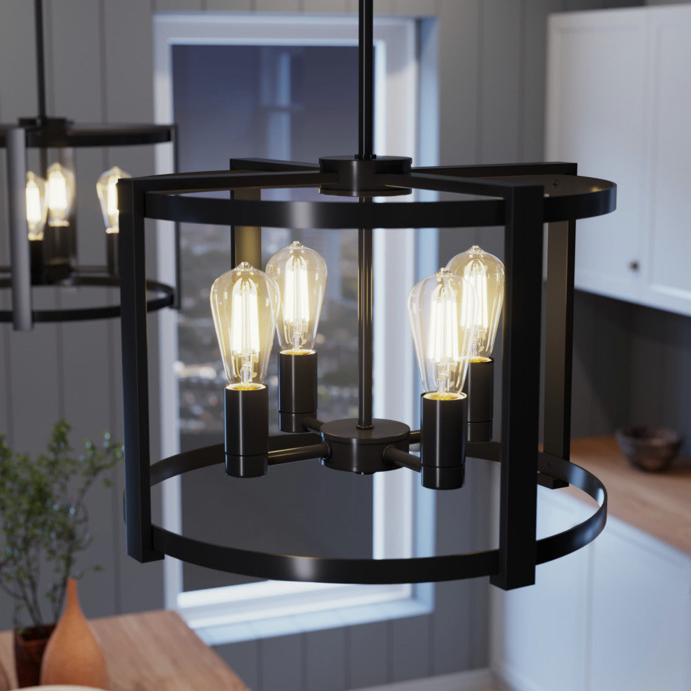 Hunter Astwood Matte Black 4-Light Chandelier