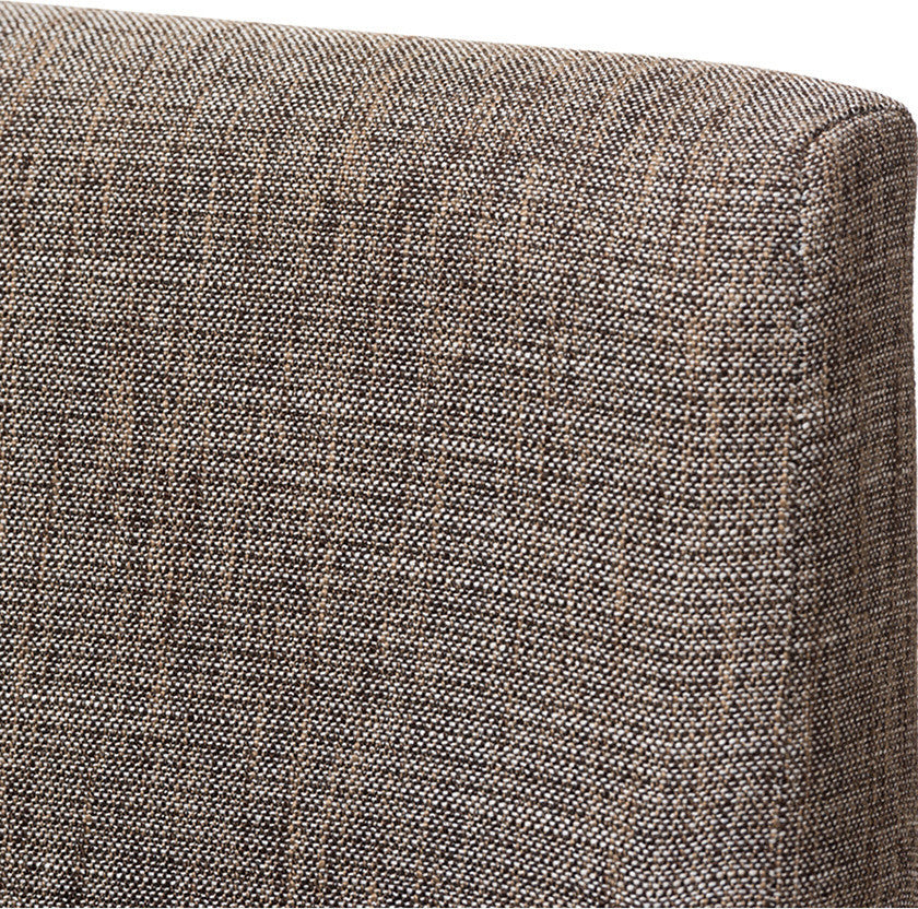 Nexus Walnut Wood Finishing and Gravel Fabric Upholstered Arm Chair, Set of 2