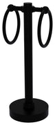 Vanity Top 2 Towel Ring with Groovy Accents, Matte Black
