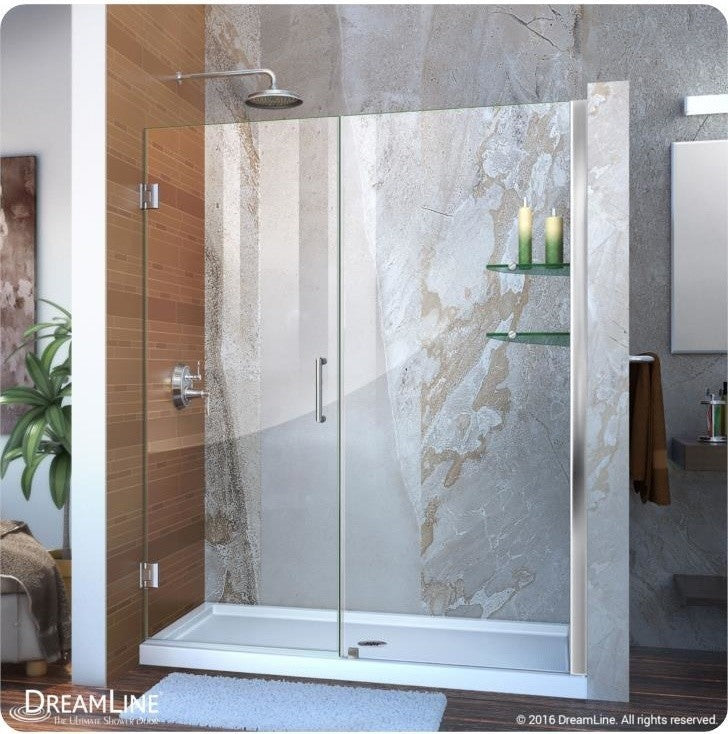 DreamLine Unidoor 59" to 60" Frameless Hinged Shower Door, Oil Rubbed Bronze
