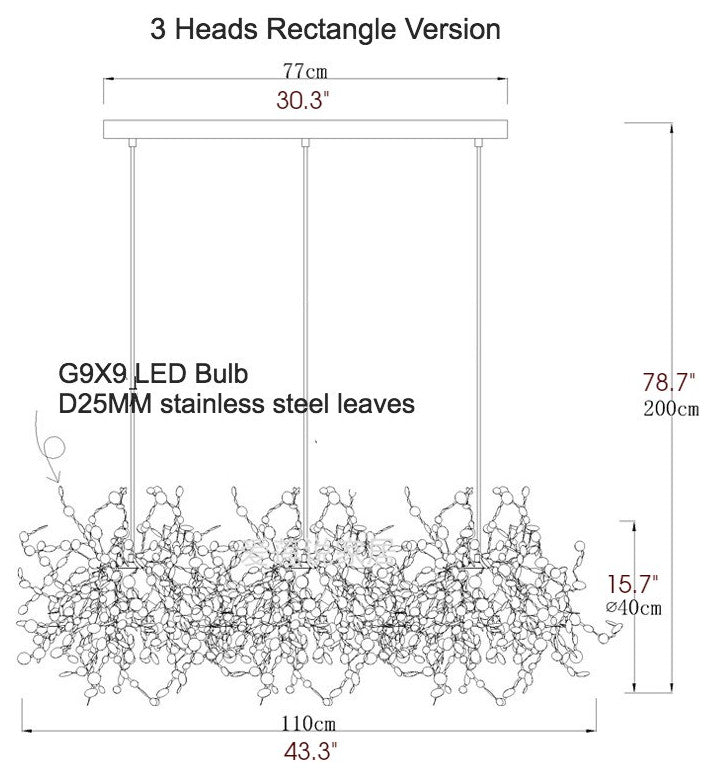 MIRODEMIÂ® Villeneuve-d'Entraunes | Nordic Chandelier in a Modern Style, Chrome, 3 Heads, Cool Light