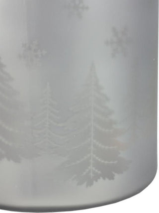 10" Christmas Trees and Snowflakes Candle Holder