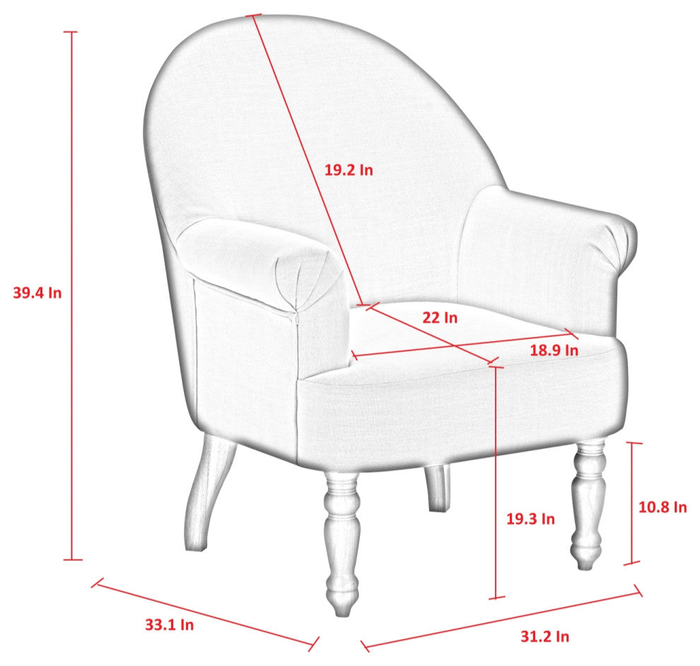Rustic Manor Ronaldo Accent Chair Upholstered, Linen, Cream White
