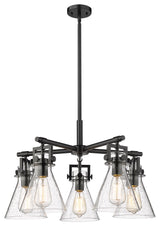 Innovations Newton Cone 5 26" Chandelier Matte Black