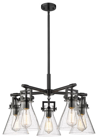 Innovations Newton Cone 5 26" Chandelier Matte Black
