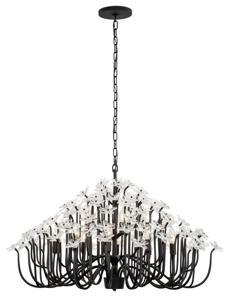 Wildflower 15-Lt Chandelier - Matte Black