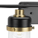 Beckner 4-Light Matte Black Clear Glass Bath Light With Vintage Brass Accents