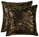 HomeRoots 18" x 18" x 5" Gold And Chocolate, Quattro Pillow 2-Pack