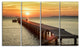 Boat Pier at Sunset, Bridge Canvas Art Print, 48"x28", 4 Panels