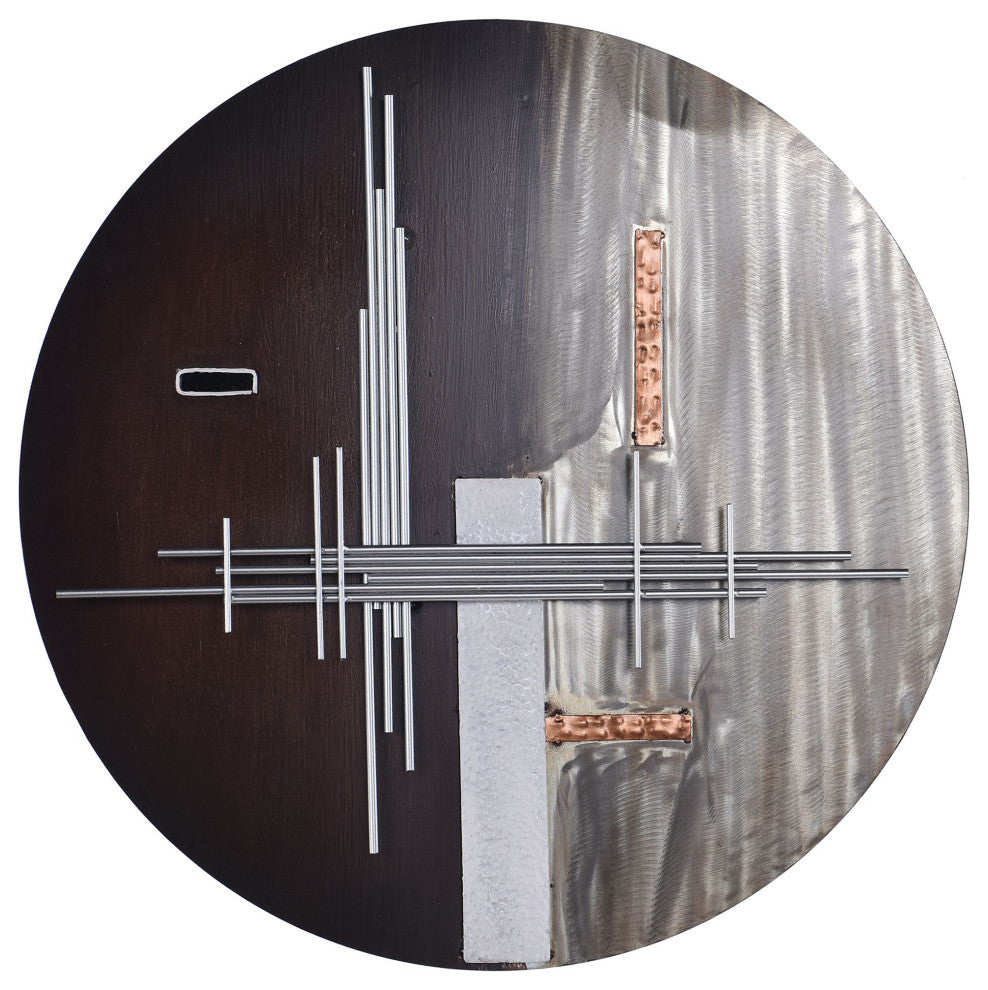 Geo Moon Metal Wall Sculpture 24"Wx24"H3"D