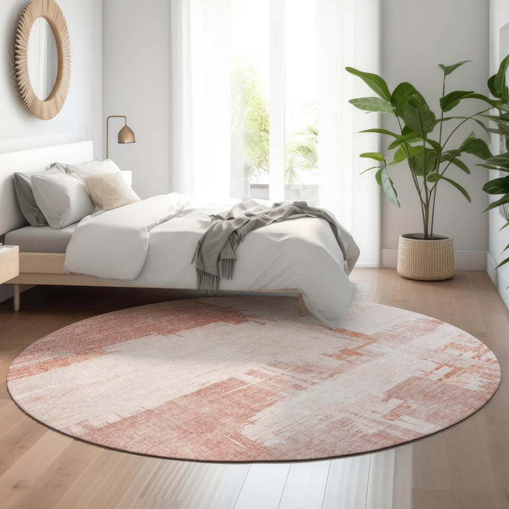 Premium Machine Washable Mayfield AMF624 Blush 8' x 8' Round Rug